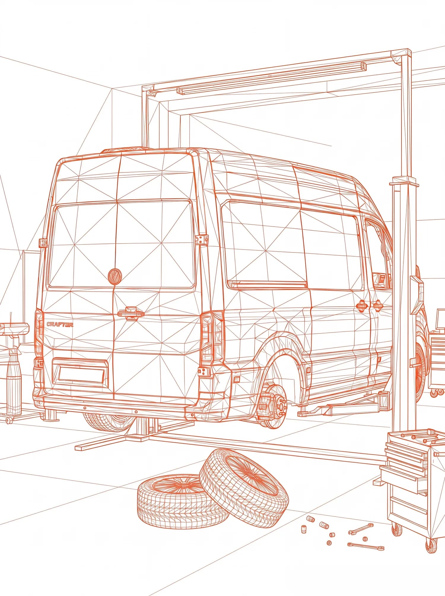 Fleet vehicle — VW Crafter wireframe